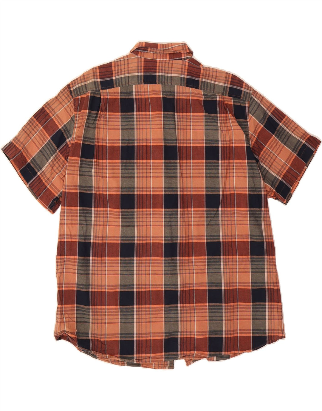 EDDIE BAUER Mens Short Sleeve Shirt XL Orange Check Vintage Eddie Bauer and Second-Hand Eddie Bauer from Messina Hembry 