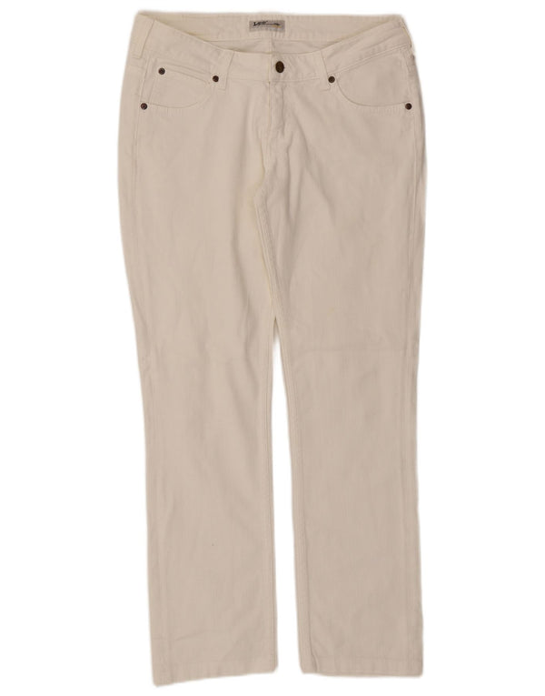 Lee Womens Norma Straight Jeans W31 L29 Λευκό βαμβακερό