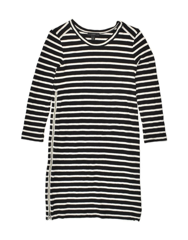 Женское платье-футболка с длинным рукавом J. CREW UK 2 2XS, хлопок в черную полоску
