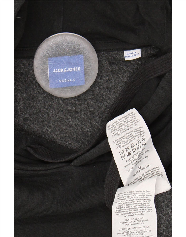 JACK & JONES Mens Hoodie Jumper XL Black Cotton Vintage Jack & Jones and Second-Hand Jack & Jones from Messina Hembry 