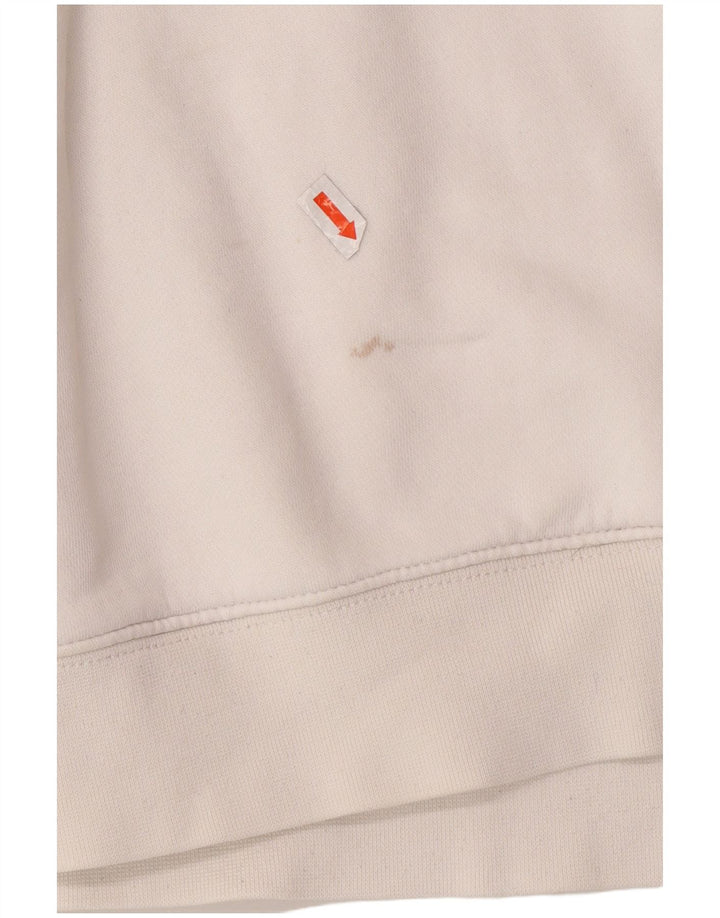 NIKE Mens Hoodie Jumper Small White Cotton