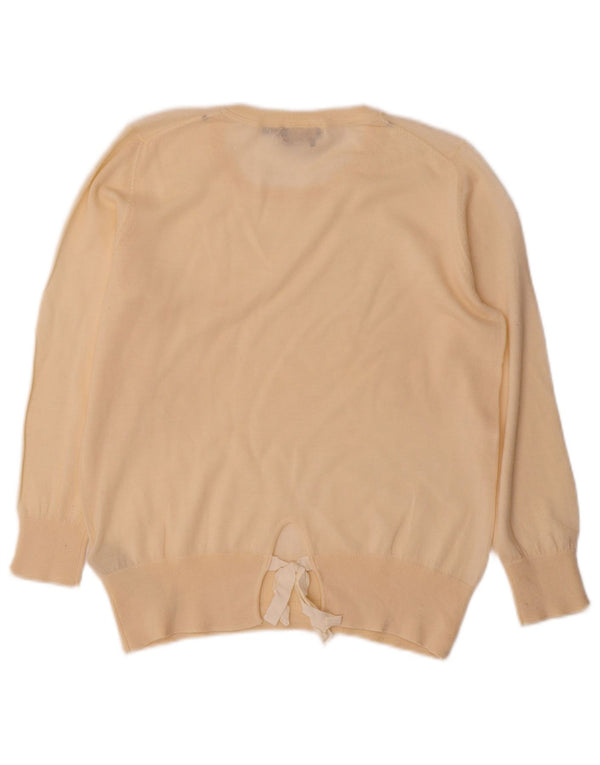 Massimo Dutti Dame Jumper Sweater UK 12 Medium Beige Uld