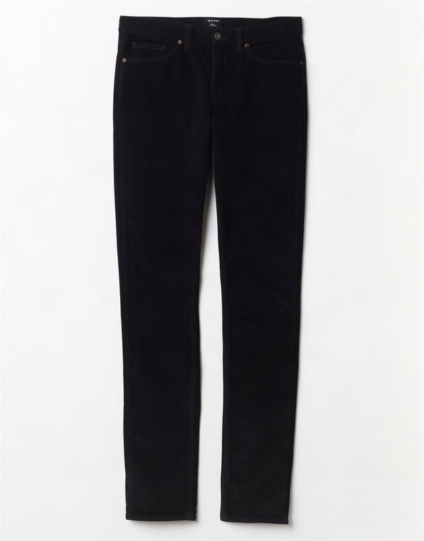 Pantaloni dritti da donna in velluto a coste Gant W27 L32 cotone blu navy