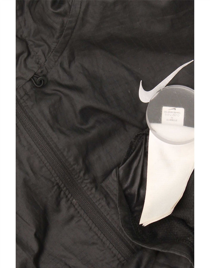 Jaqueta de chuva feminina Nike com capuz UK 14 poliéster preto médio