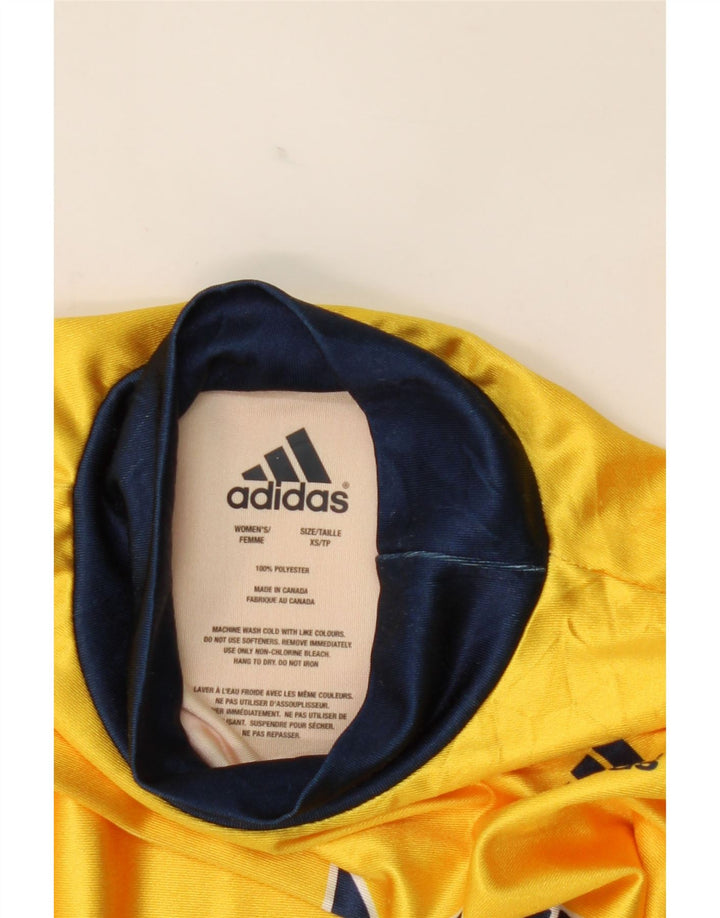 ADIDAS Womens Top Long Sleeve UK 6 XS Yellow Polyester Vintage Adidas and Second-Hand Adidas from Messina Hembry 