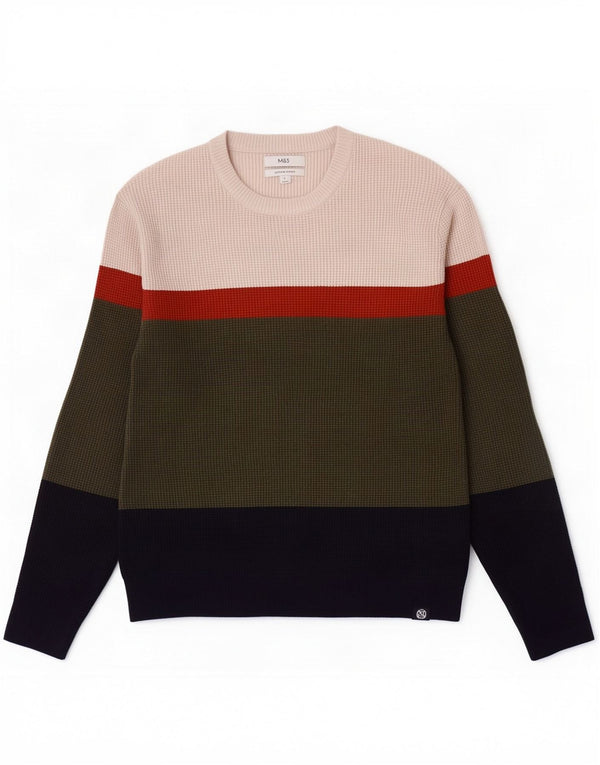 Marks & Spencer Mens Crew Neck Jumper Sweater Large Multicoloured