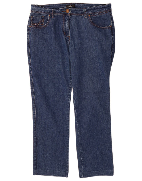 Blugi drepti pentru femei M&Co UK 14 Large W32 L28 Blue Bumbac