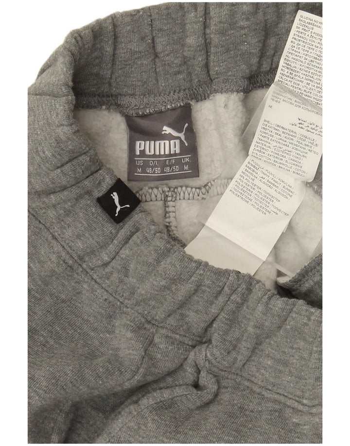 Puma Mens Graphic Tracksuit Trousers Joggers Medium  Grey Cotton