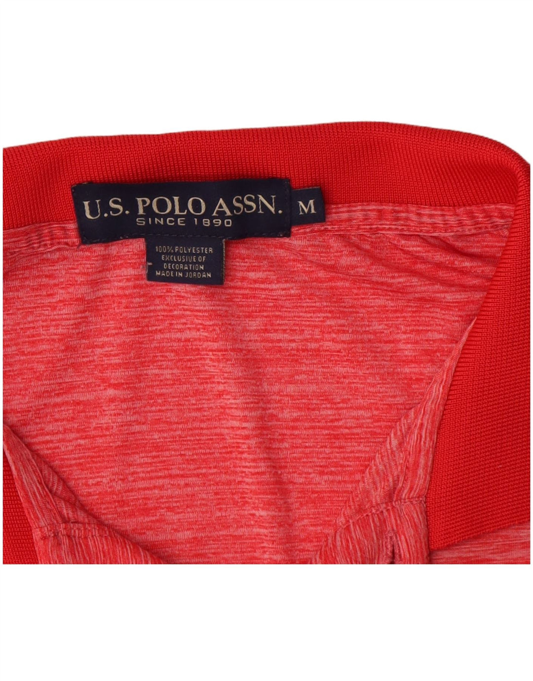 U.S. Polo Assn. Mens Shirt Medium Red Flecked Polyester