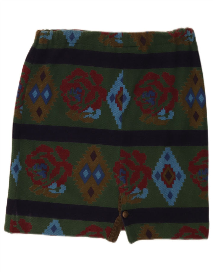 Johnny Lambs Womens Mini Skirt IT 44 Medium W30 Green Geometric Aztec