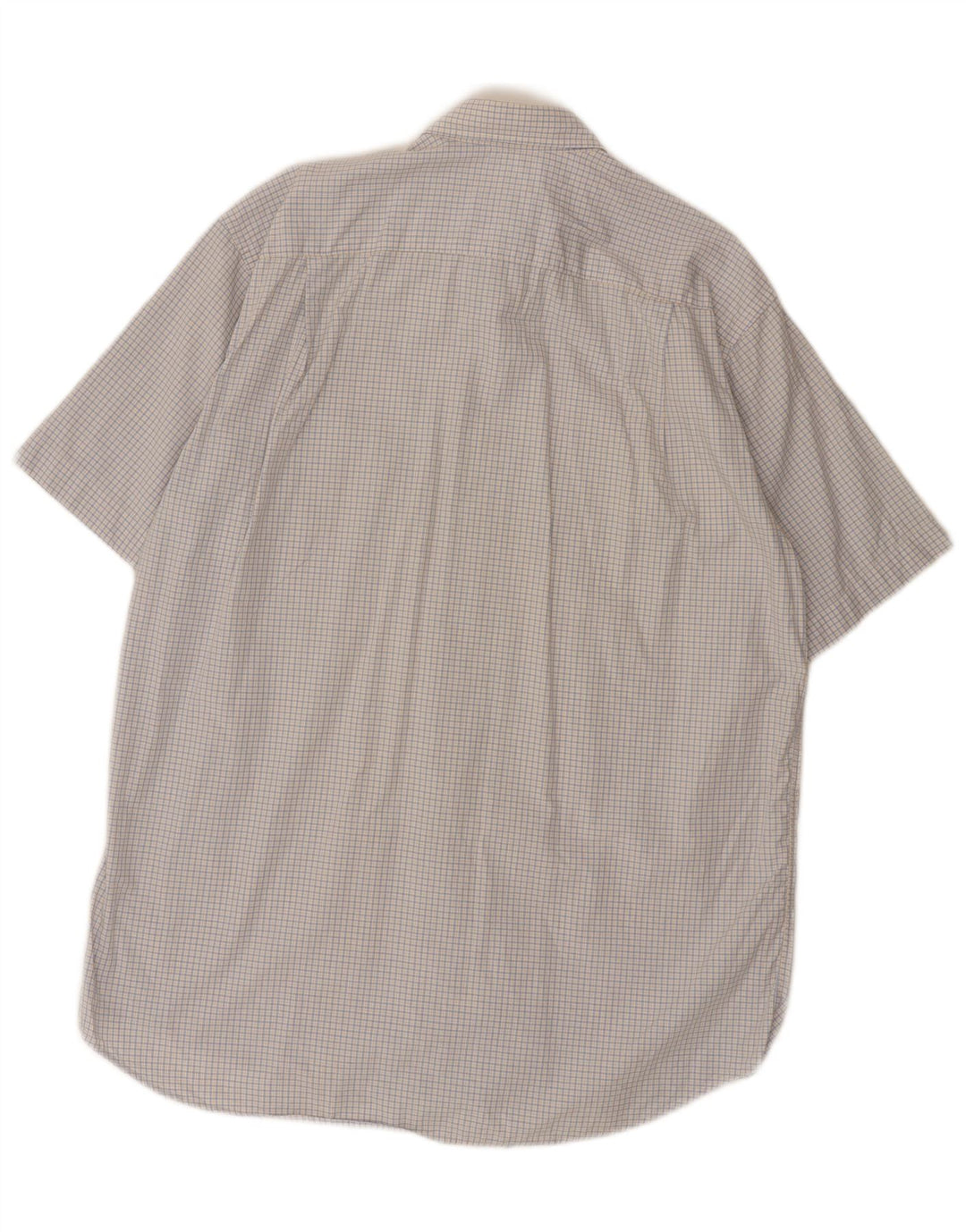 Lacoste Mens Short Sleeve Shirt Size 40 Medium Blue Check Cotton