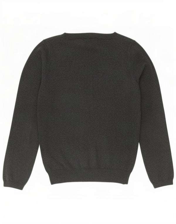 Maglione maglione con scollo a barca da donna Zara UK 18 XL cotone grigio