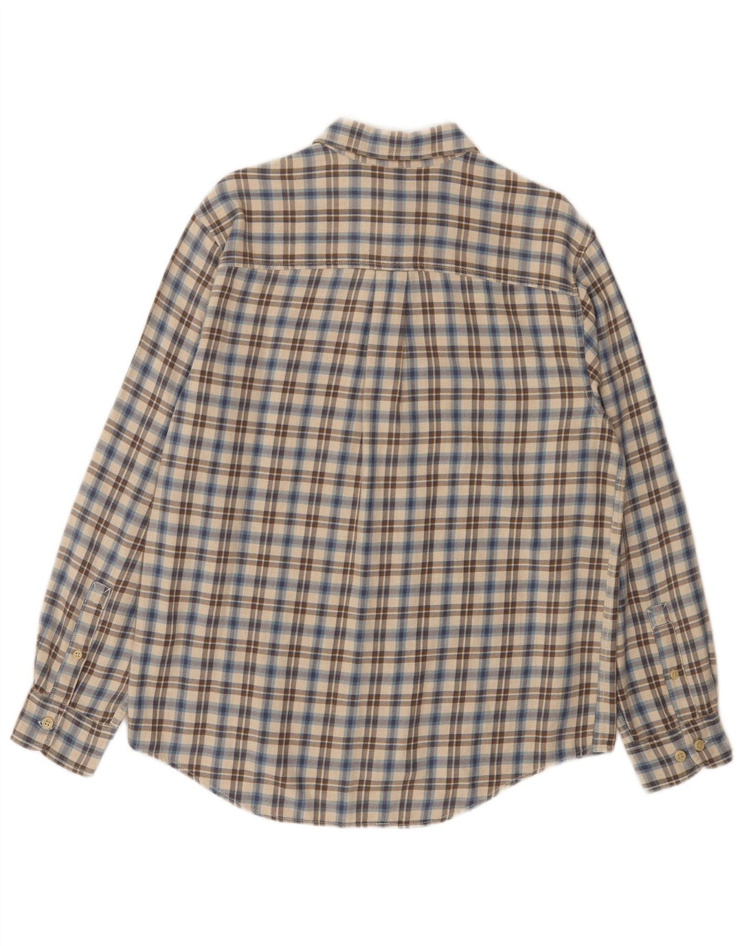 Timberland Mens Flannel Shirt Medium Beige Check Cotton