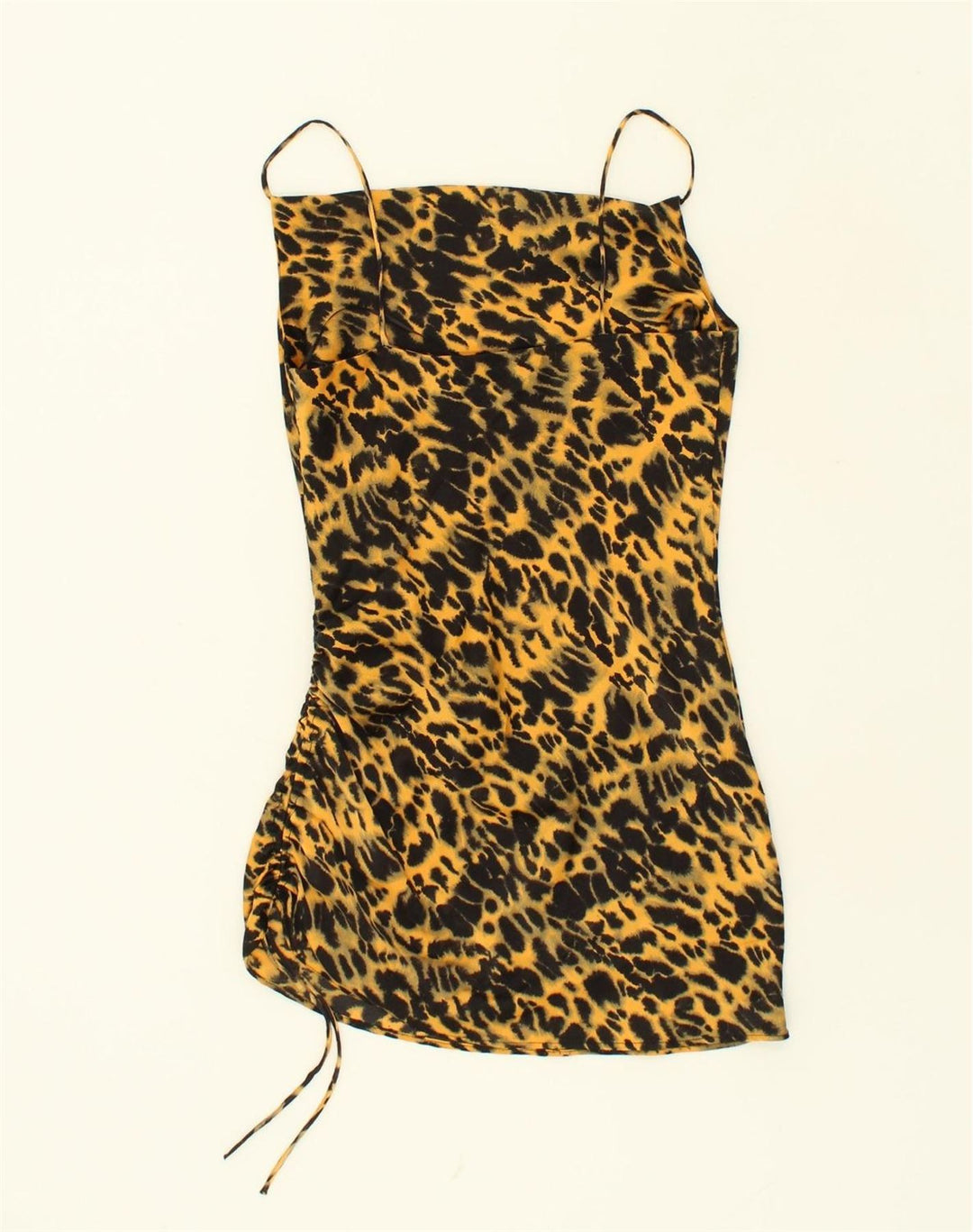 TOPSHOP Womens Cami Top UK 10 Small Brown Animal Print Polyester | Vintage Topshop | Thrift | Second-Hand Topshop | Used Clothing | Messina Hembry 