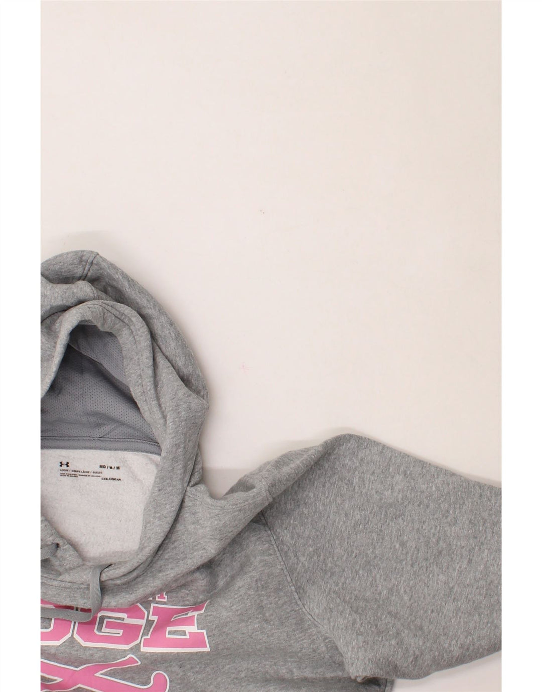 UNDER ARMOUR Womens Oversized Hoodie Jumper UK 14 Medium Grey Vintage Under Armour and Second-Hand Under Armour from Messina Hembry 