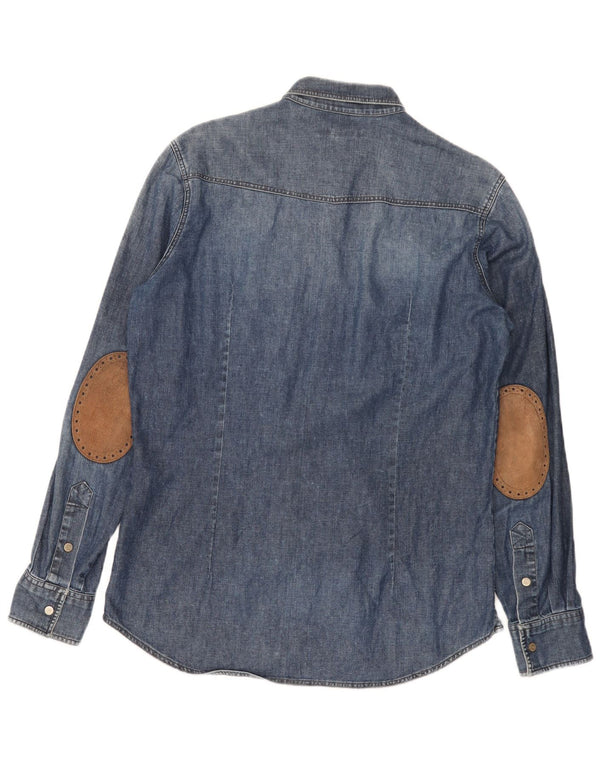 SIVIGLIA Mens Denim Shirt Small Blue Cotton