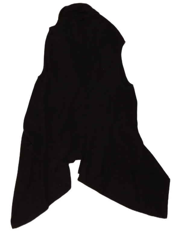 Gap Womens asymmetrisk ærmeløs cardigan sweater UK 16 Large Black Bomuld