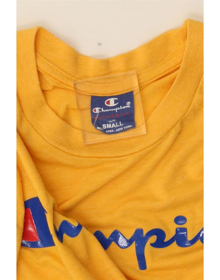 Champion Mens Graphic T-Shirt Top Small Yellow