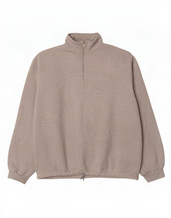 Asics Womens Zip Neck Sweatshirt Jumper UK 20 2XL Grey Flecked
