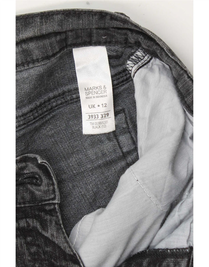 Marks & Spencer Womens Capri Jeans UK 12 Medium W30 L19 Grey Cotton
