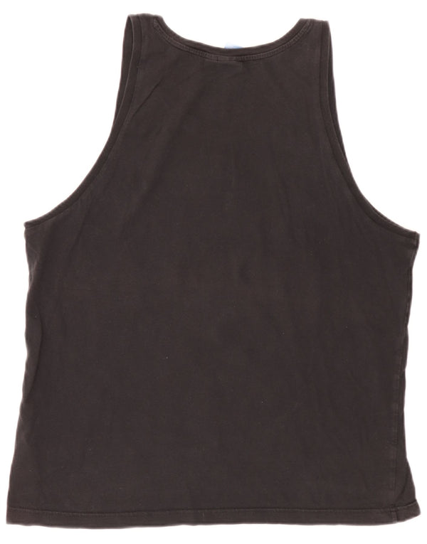 Adidas Damen Graphic Vest Top UK 16 Large Schwarz Baumwolle