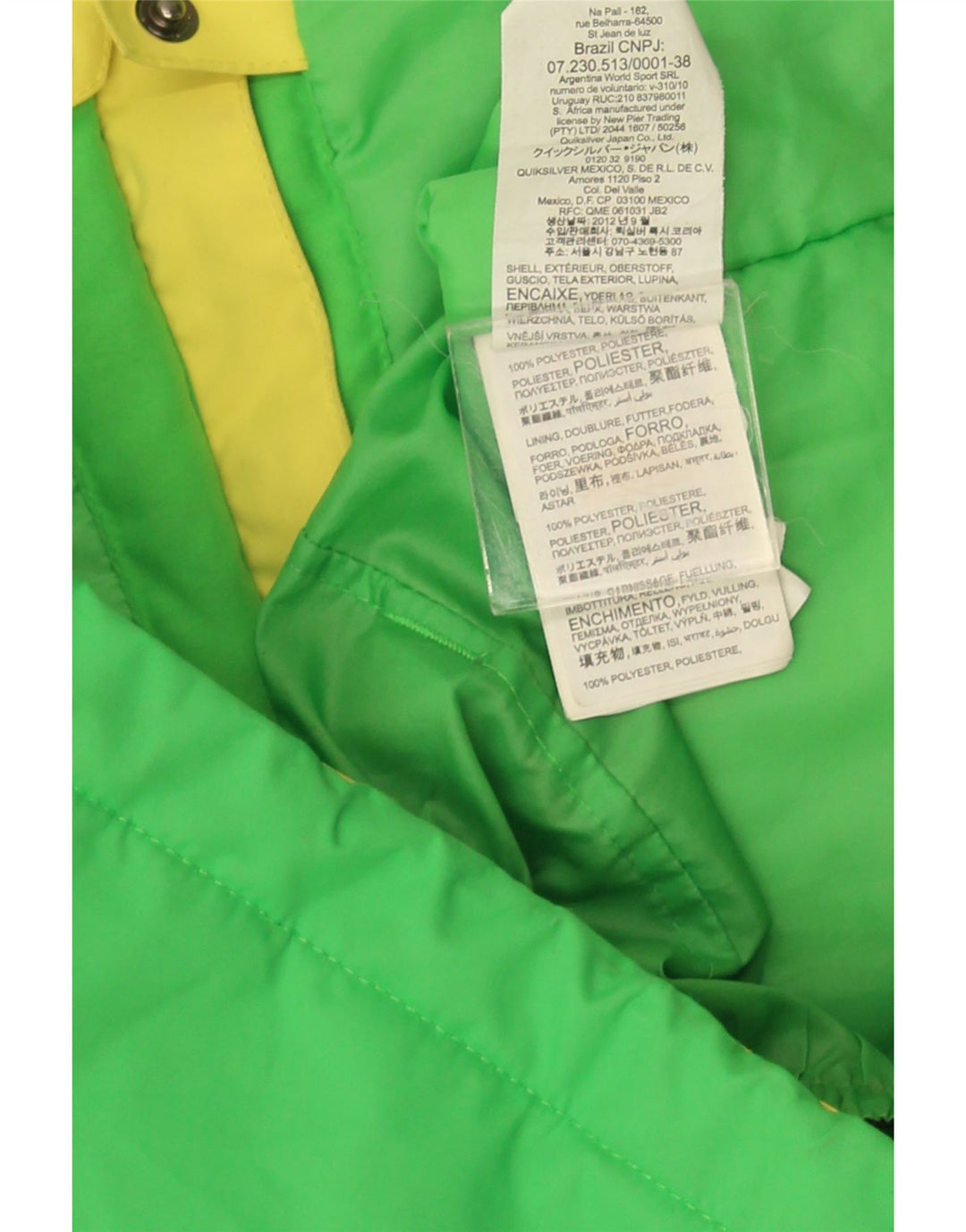 Quiksilver Boys Windbreaker Jacket 11-12 Years Medium Green Colourblock