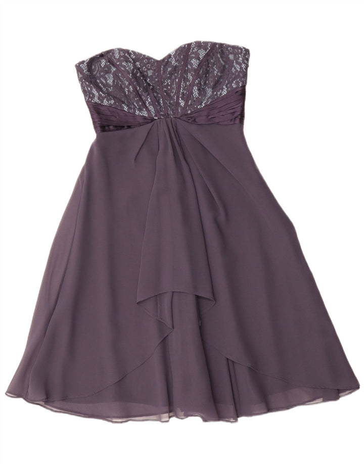 Coast Womens Strapless Dress UK 10 Small Purple Polyester