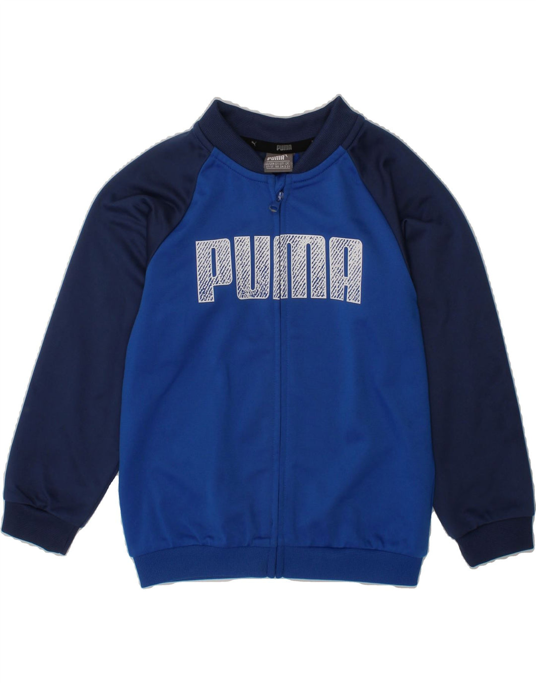 PUMA Boys Graphic Tracksuit Top Jacket 2-3 Years Blue Colourblock Vintage Puma and Second-Hand Puma from Messina Hembry 