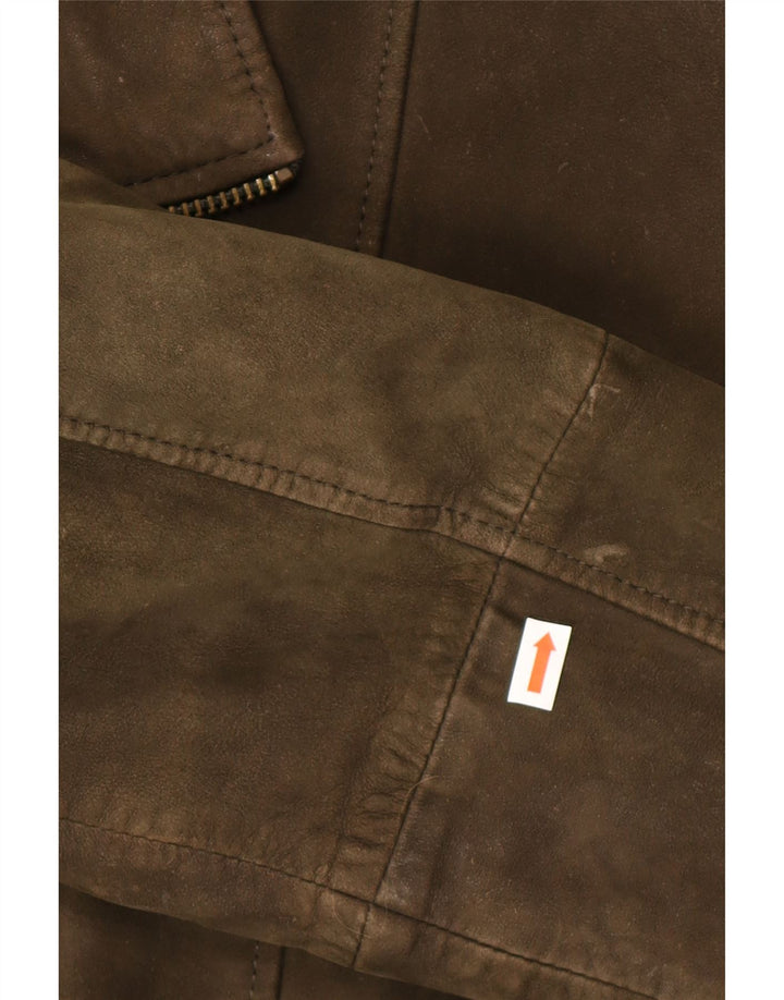 Scotch & Soda Mens Suede Jacket UK 40 Large Khaki Leather