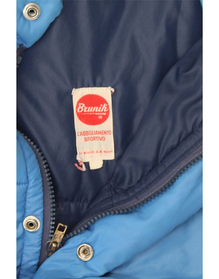 Brunik Mens Padded Jacket UK 40 Large Blue Colourblock