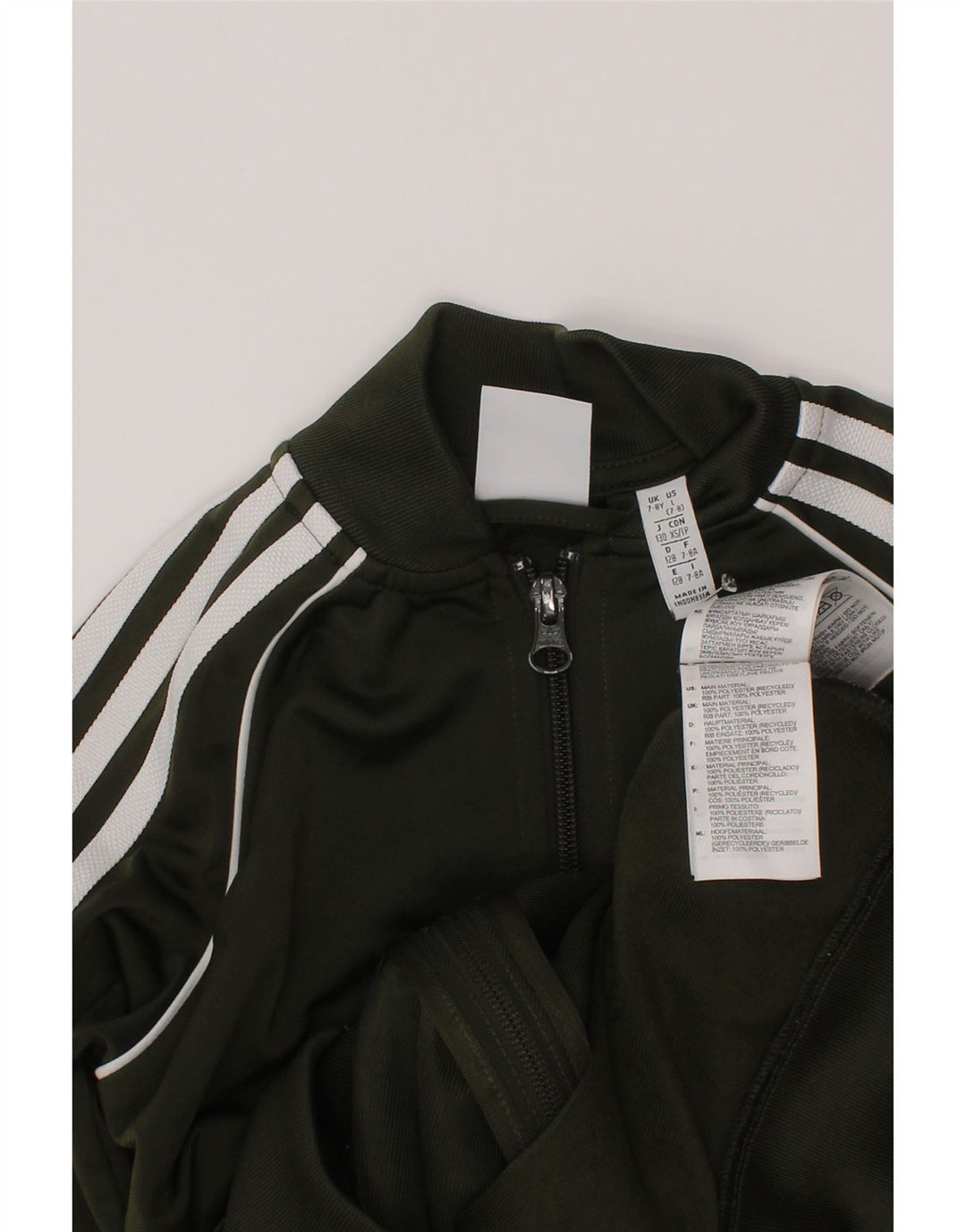 Adidas Drenge Træningsdragt Topjakke 7-8 År Grøn Polyester