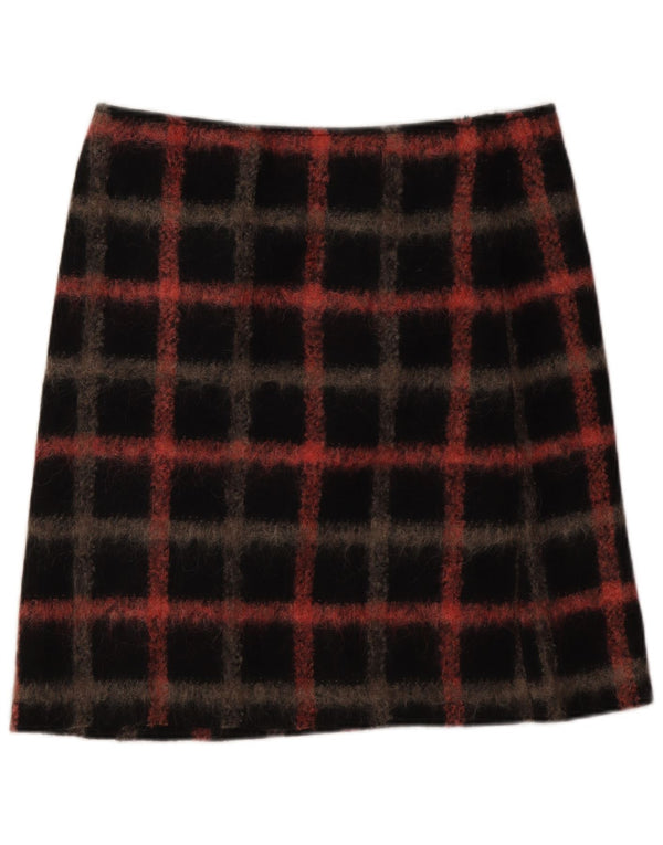 Steilmann  Womens Straight Skirt UK 14 Large W32  Black Plaid Acrylic