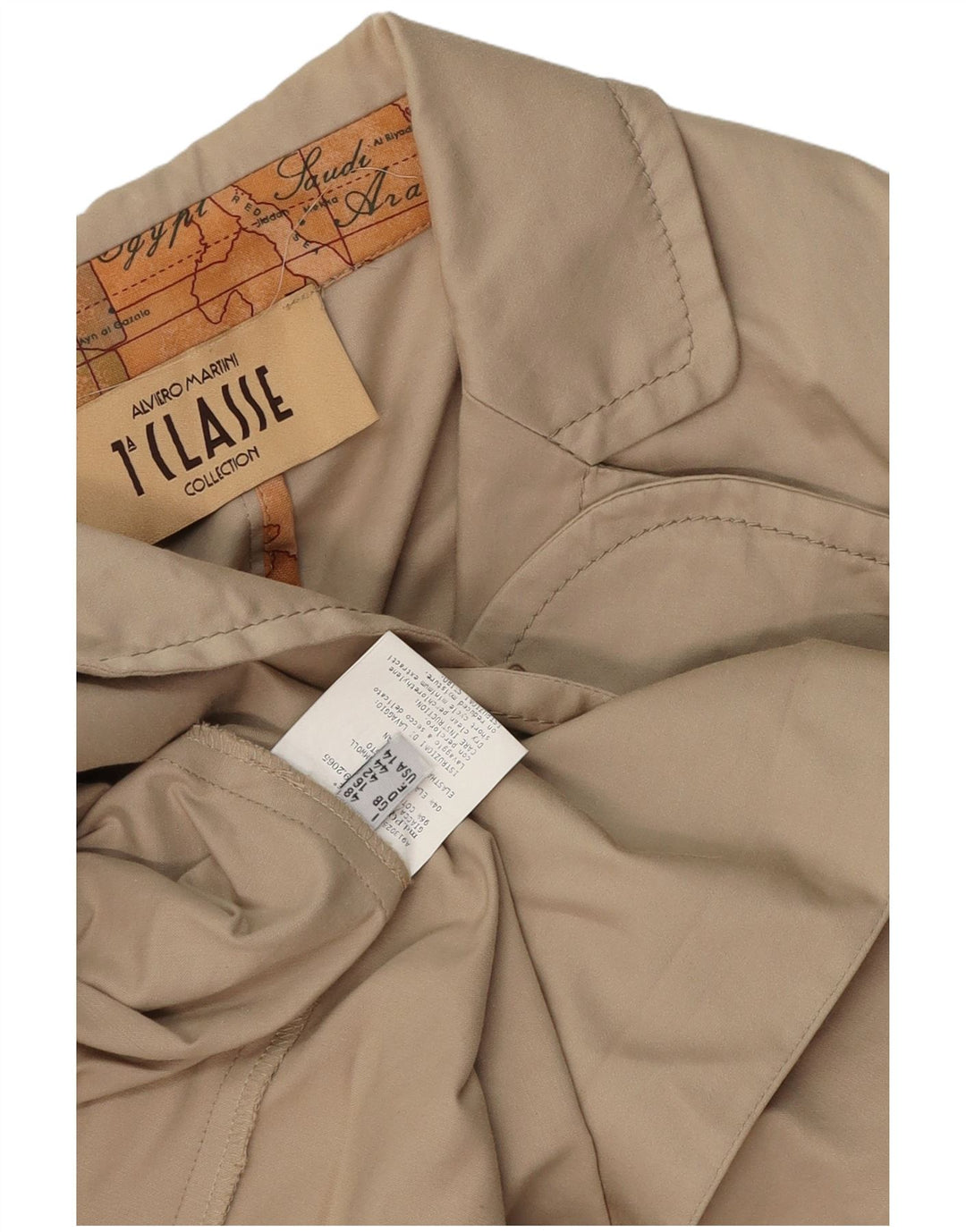 ALVIERO MARTINI Womens 2 Button 3/4 Sleeve Blazer Jacket UK 16 Large Beige