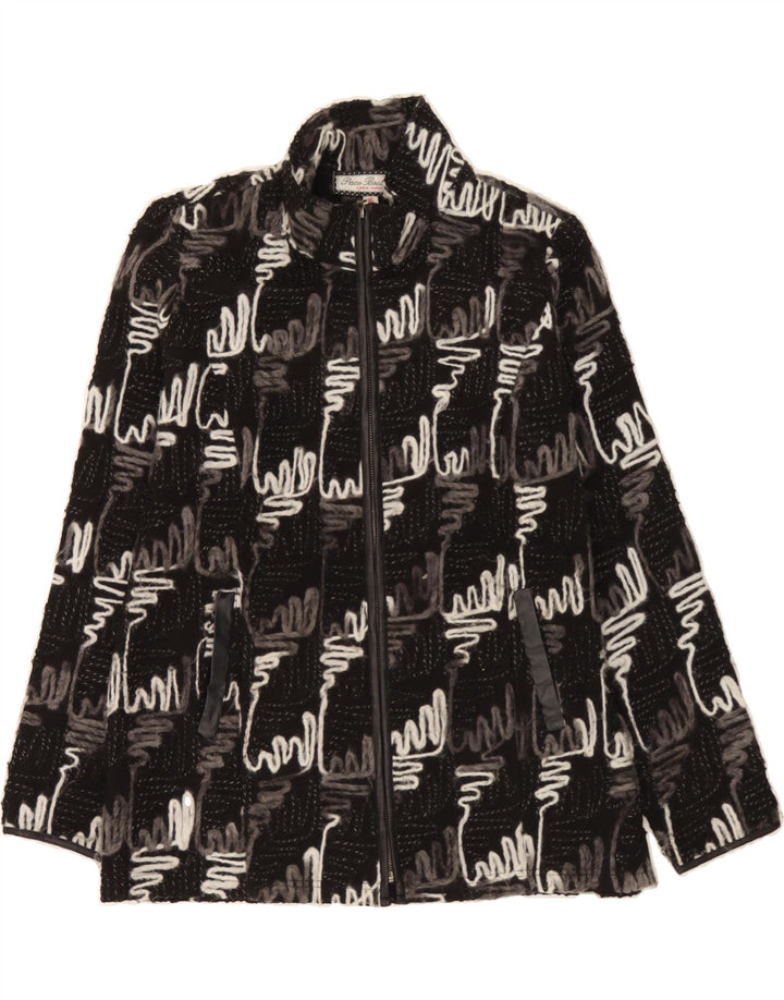 PACO BOUTIQUE Womens Overcoat UK 16 Large  Grey Geometric Polyester Vintage Paco Boutique and Second-Hand Paco Boutique from Messina Hembry 