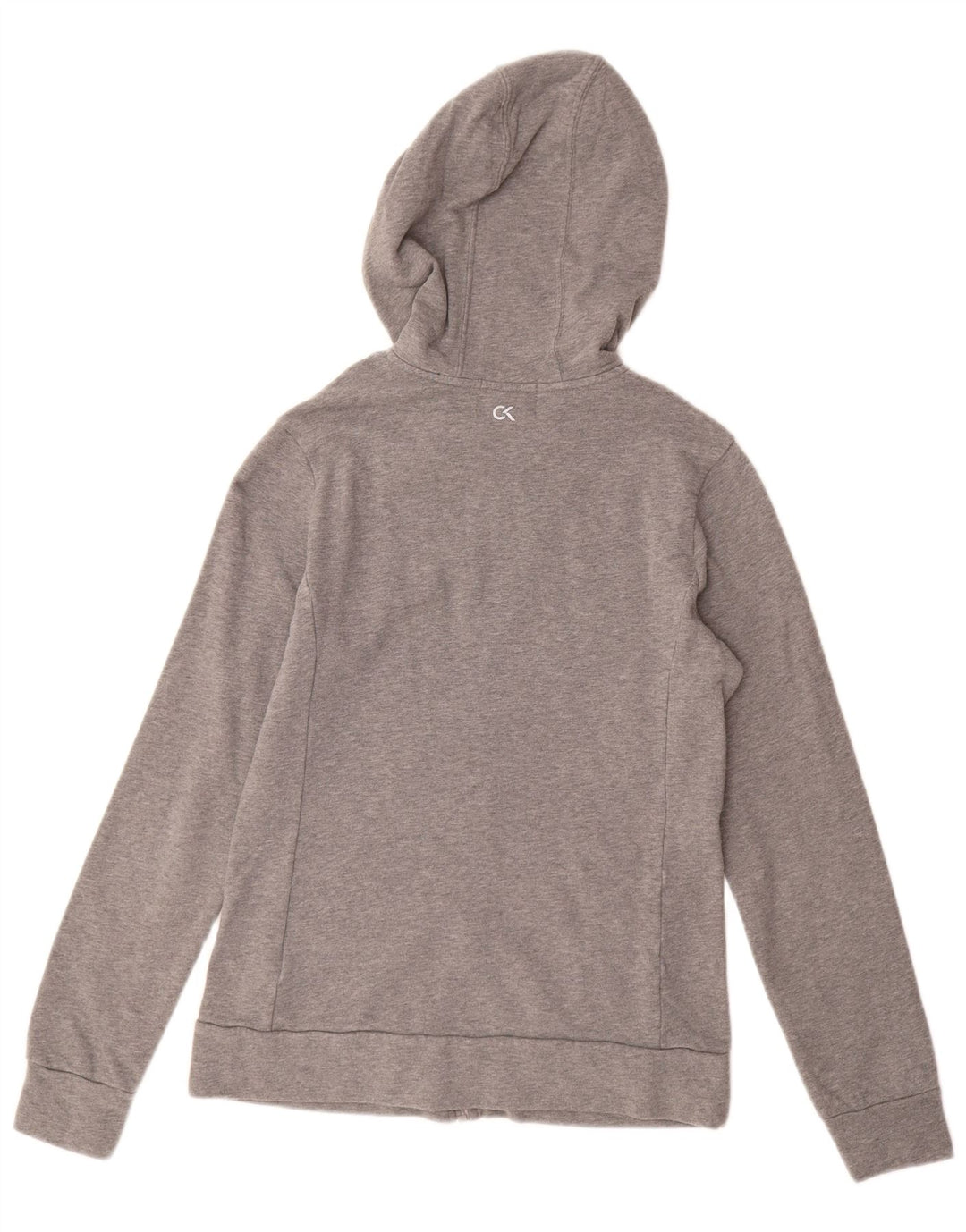 CALVIN KLEIN Womens Performance Zip Hoodie Sweater UK 12 Medium Grey