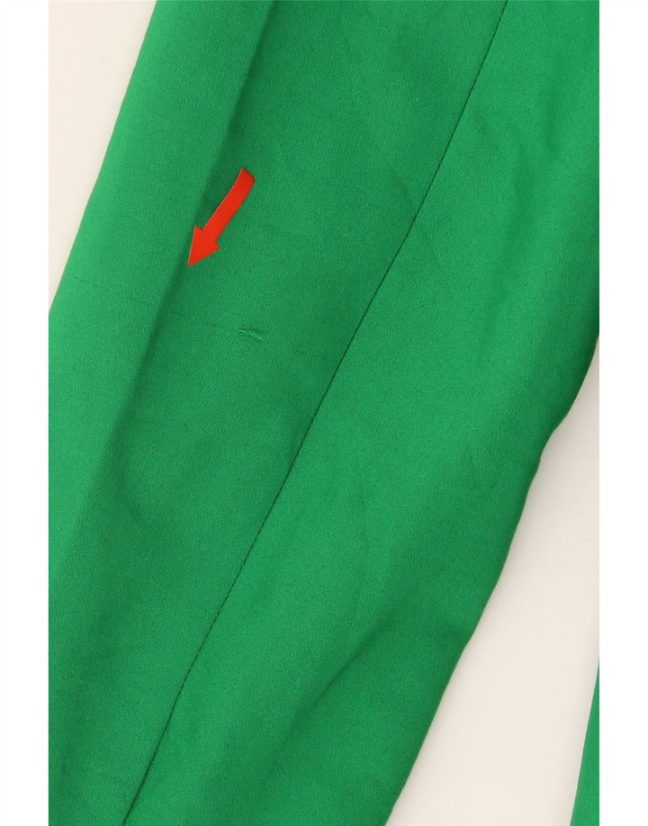 Zara Womens Crop 1 Button Blazer Jacket UK 18 XL Green Polyester