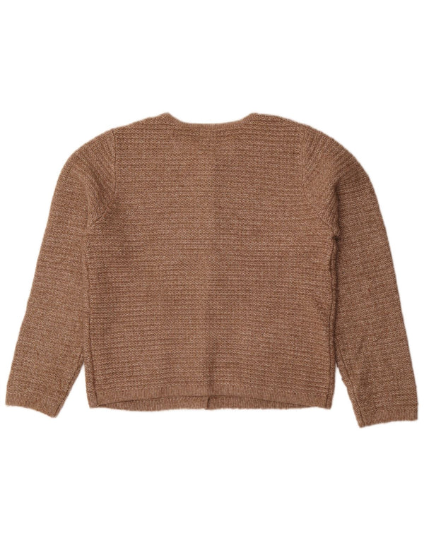 Marks & Spencer Dame Cardigan Sweater UK 14 Medium Brun Polyester