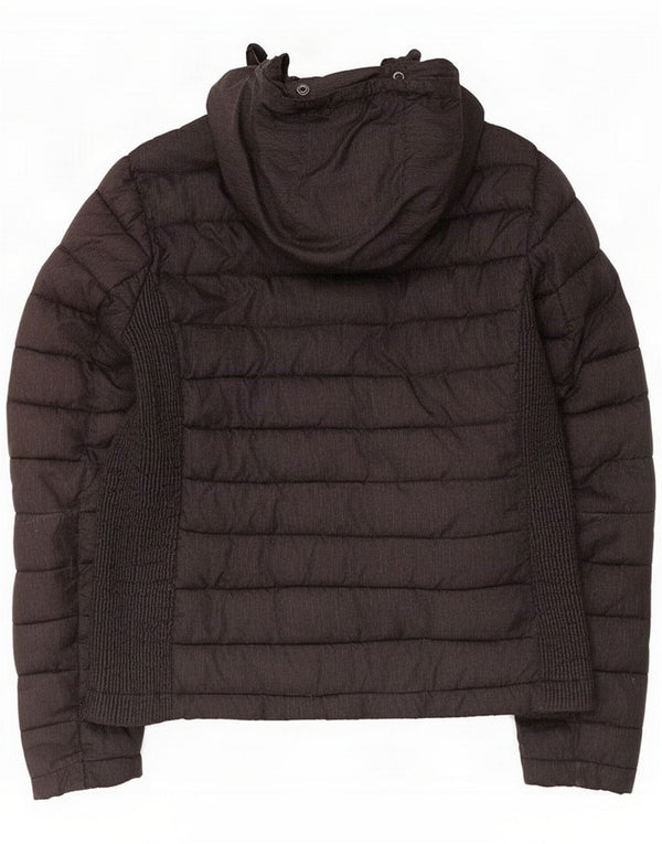 Giacca imbottita con cappuccio da donna Superdry UK 16 grande poliestere nero