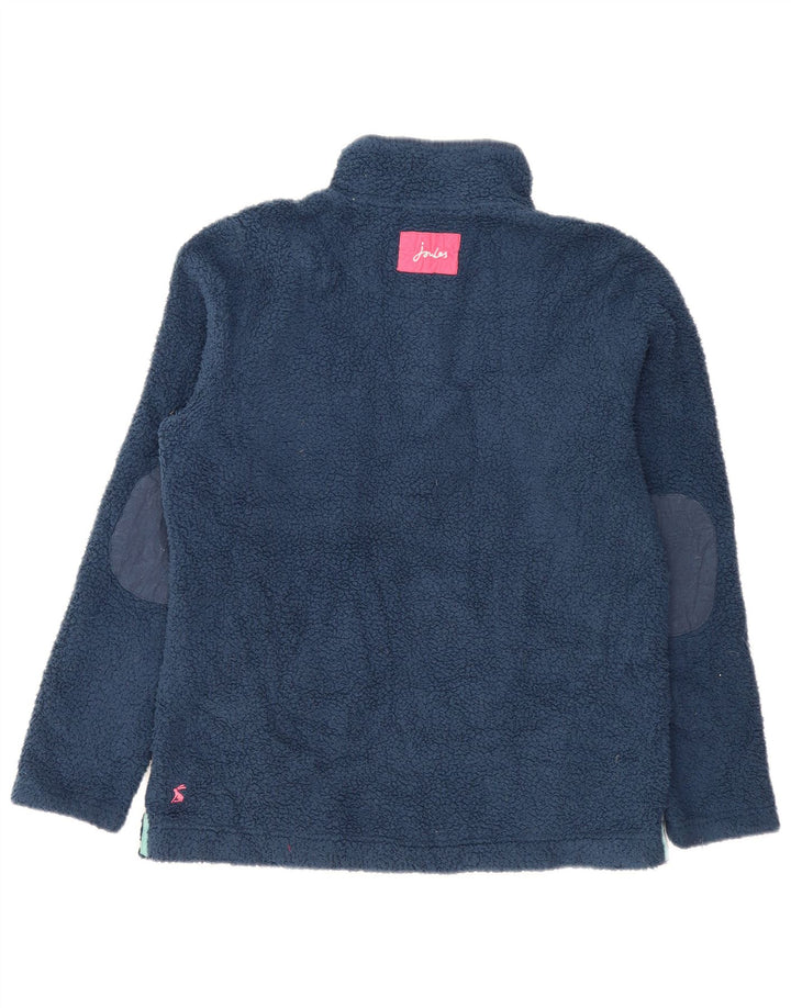 Joules Womens Oversized Button Neck Fleece Jumper UK 12 Medium Navy Blue