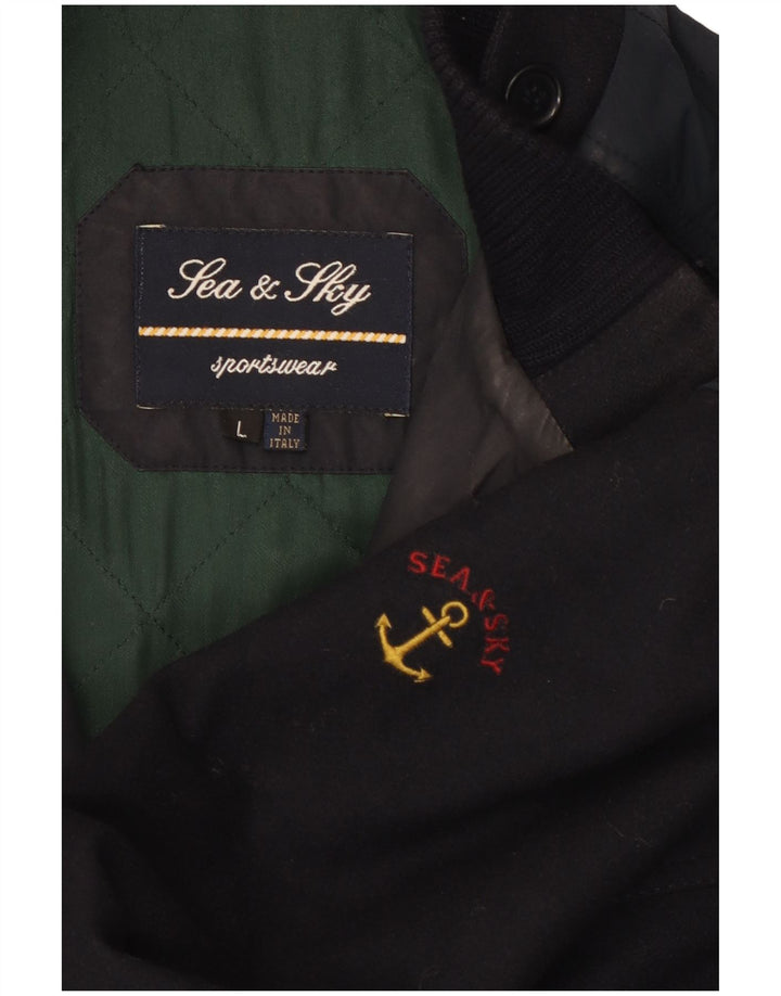 Sea & Sky Herre Utility Jacket UK 40 Large Navy Blue Wool