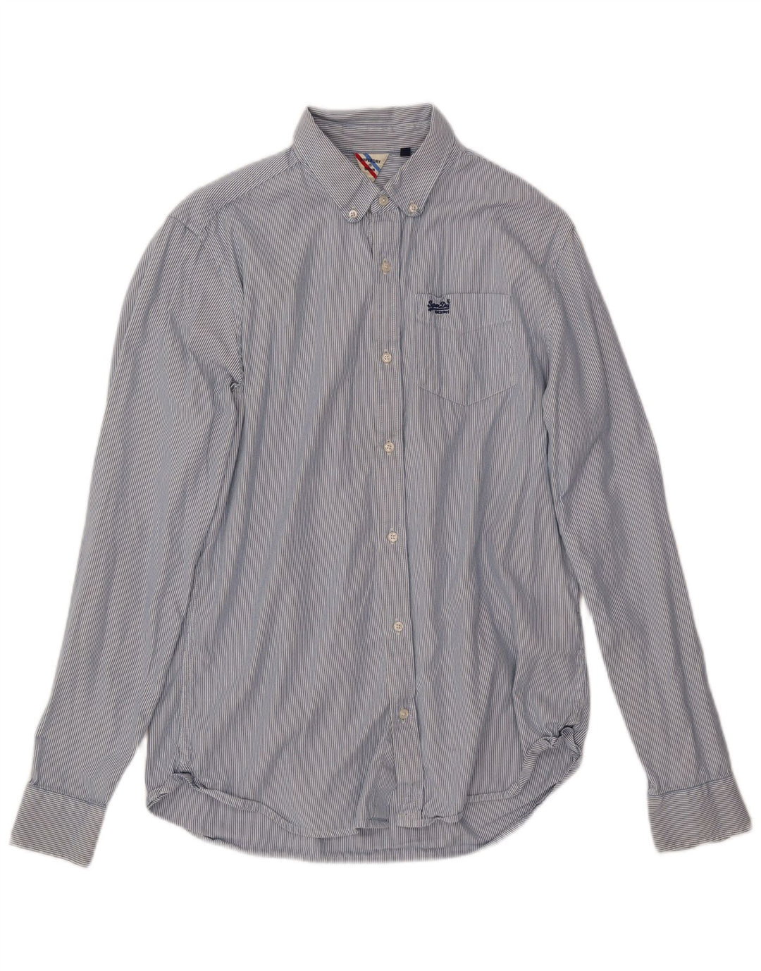 Superdry Chemise Homme Bleu Moyen Rayure Fine