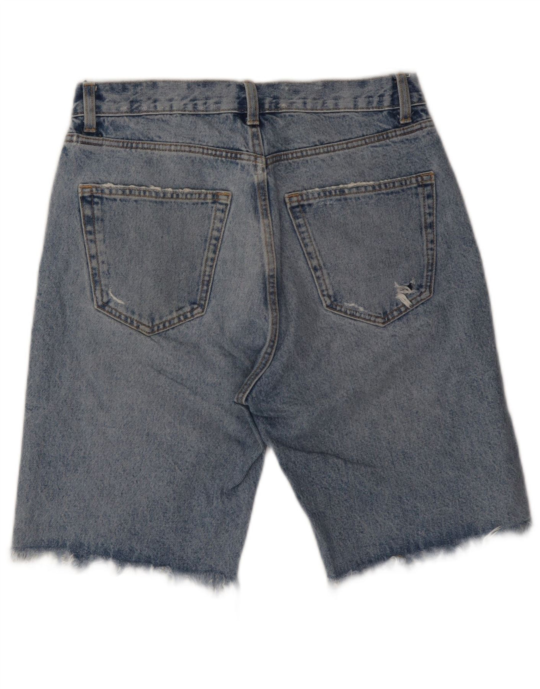 Pantaloni scurți din denim învechit ZARA pentru bărbați W31, bumbac albastru mediu