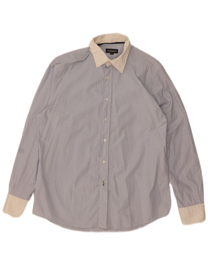 Jeckerson Mens Shirt XL Blue Check Cotton