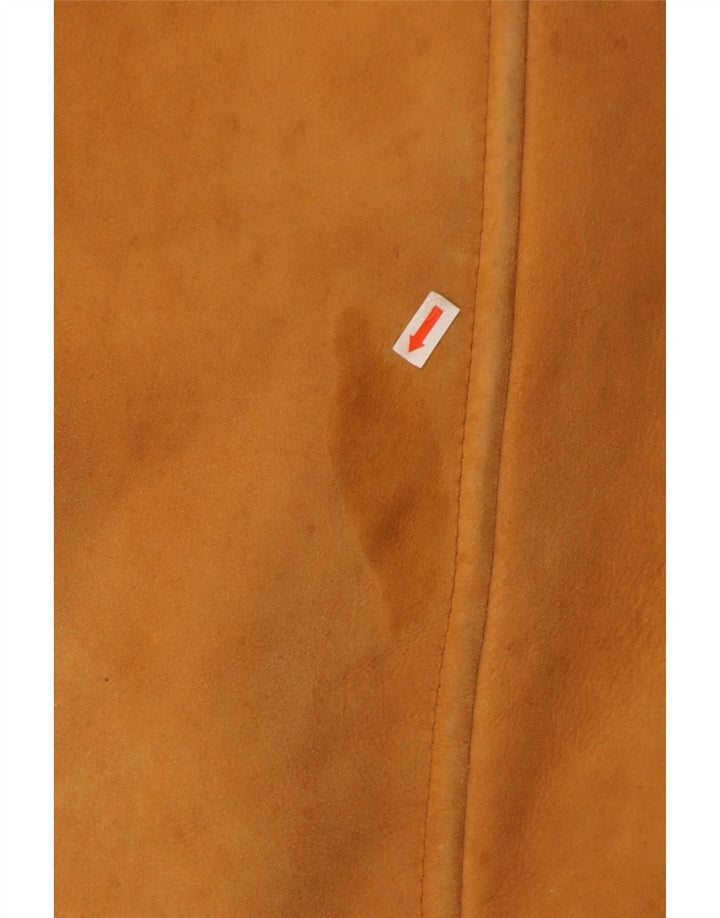 Vintage herre dobbeltradet shearling jakke UK 42 XL Beige