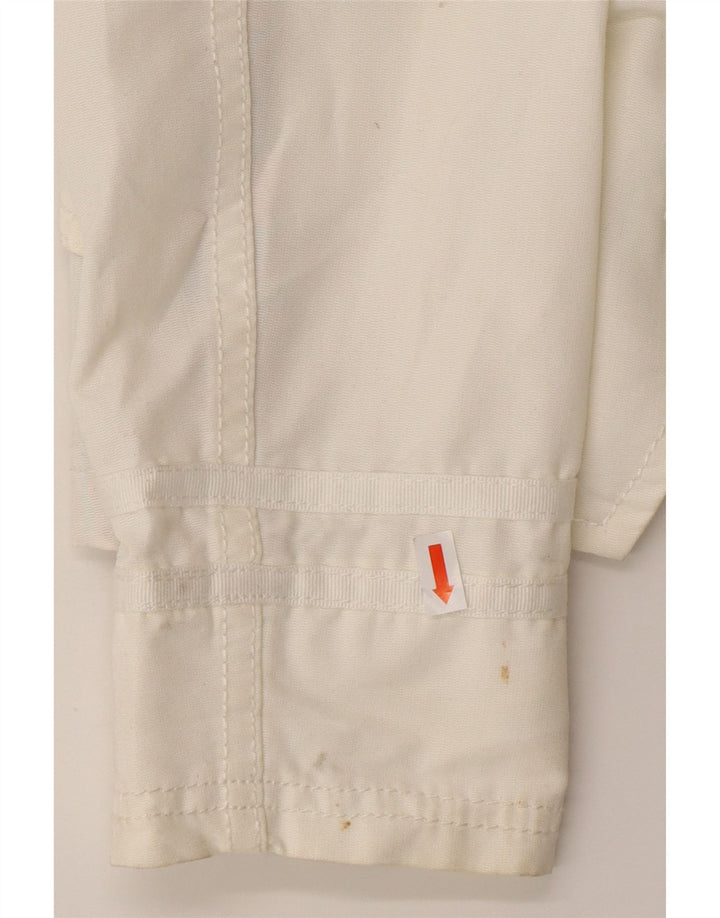 PEPE JEANS Womens Graphic Denim Jacket UK 12 Medium Off White Cotton Vintage PEPE Jeans and Second-Hand PEPE Jeans from Messina Hembry 