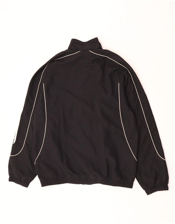 Adidas Mens Tracksuit Top Jacket UK 42/44 Large Black Polyester