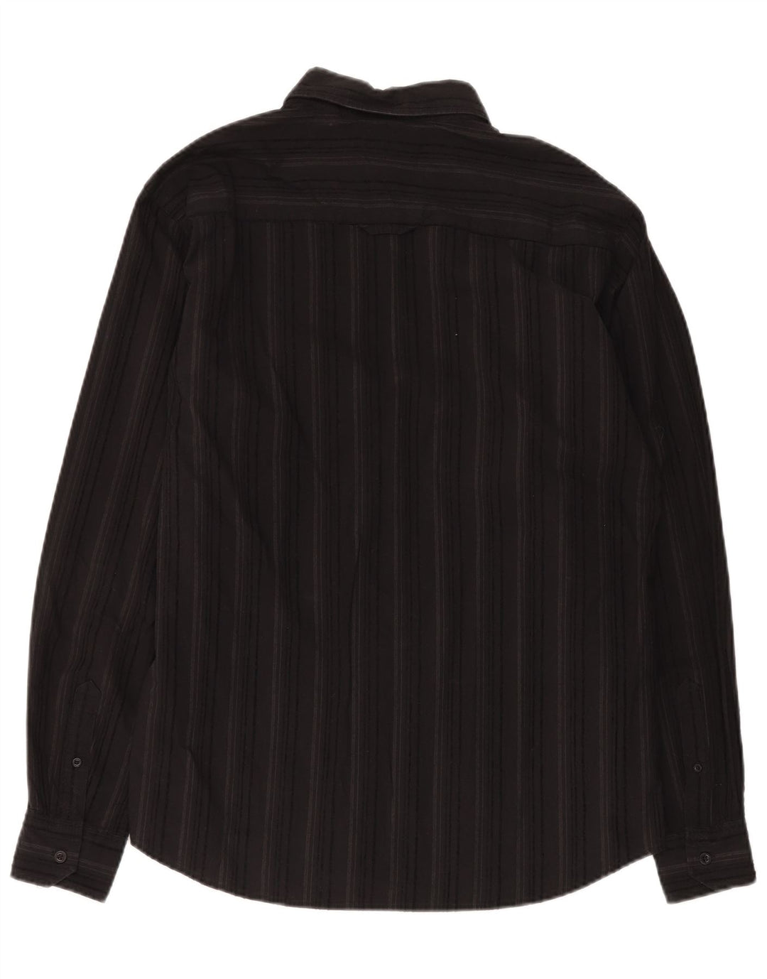 Wrangler Mens Shirt Large Black Striped Cotton