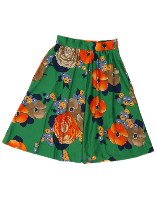 Saia feminina vintage linha A W22 2XS verde floral