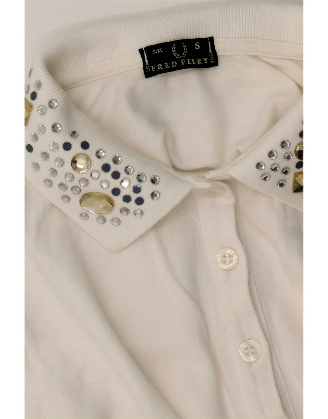 Fred Perry Womens Polo Shirt UK 10 Small White