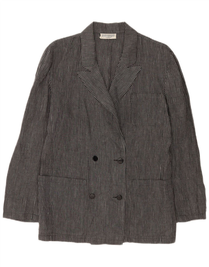 Pancaldi & B Damen Blazer Jacke UK 16 Large Grau Nadelstreifen